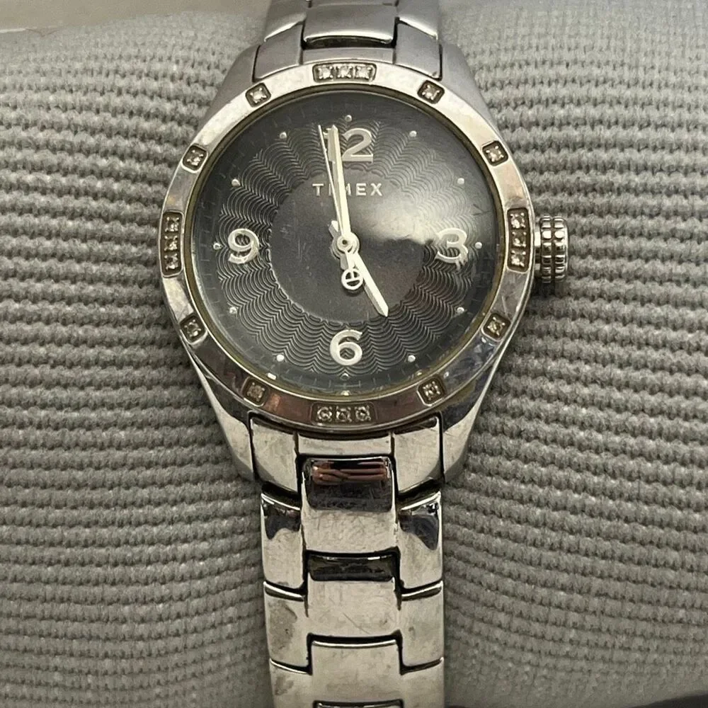 Timex Diamond Collection Women's Silver Tone‎ Quartz All Stainless Steel Watch